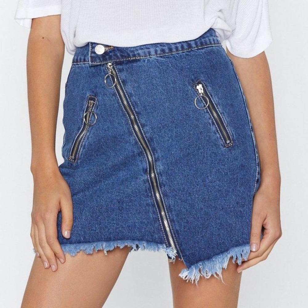 NASTYGAL Moto denim skirt!